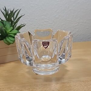 Vintage Orrefors Crystal Corona Bowl, designed by Lars Hellsten 4.5” Diam X 3 H